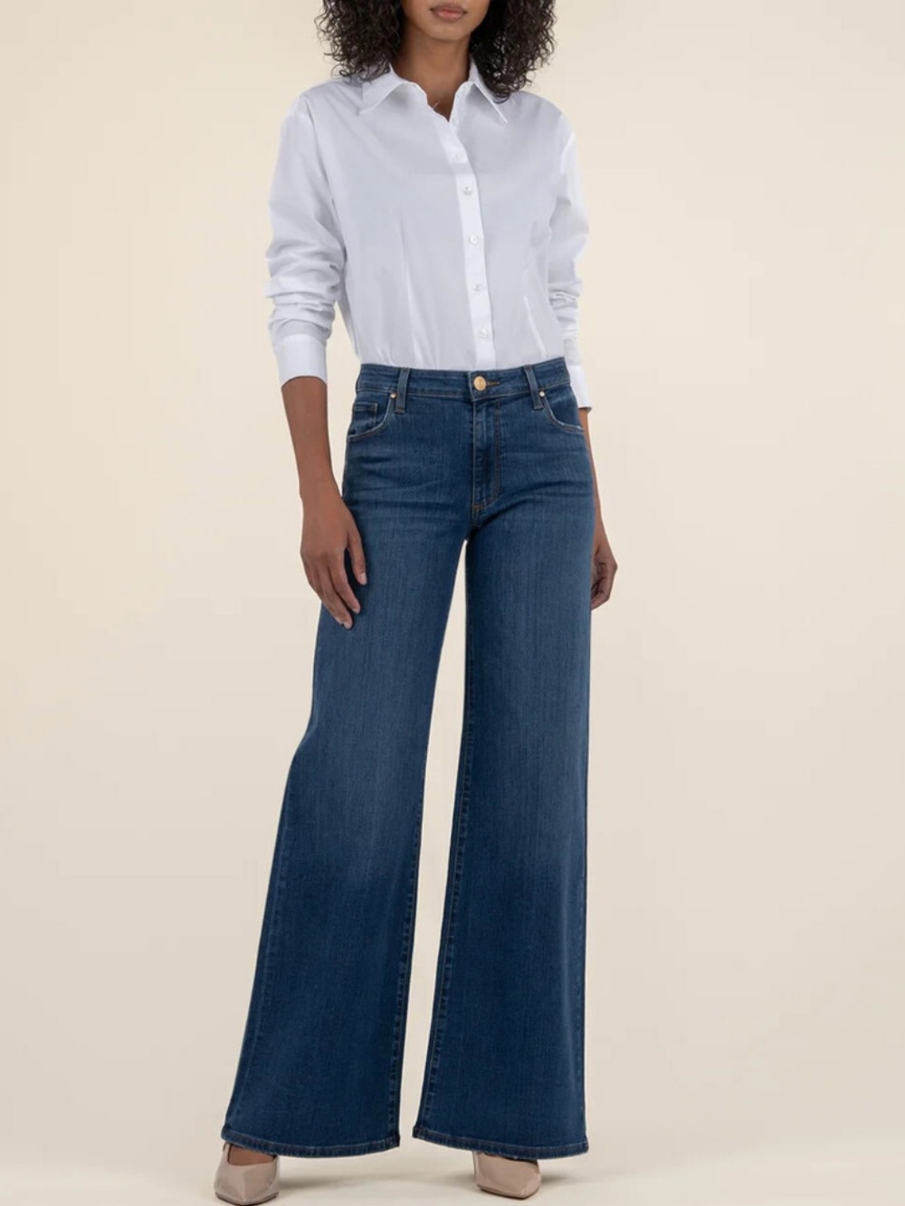 NWT Kut From The Kloth Margo Mid Rise Wide Leg Jeans In Quality Wash Sz 12